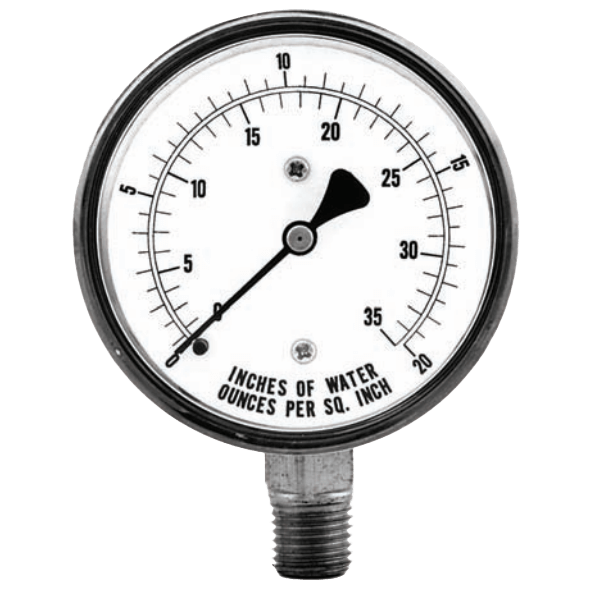 Tel-Tru Low Pressure Diaphragm-Actuated Utility Pressure Gauge, Model 55